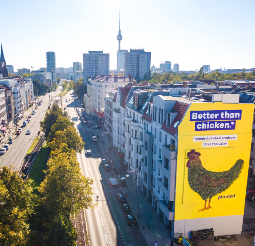 Food tech start-up Planted Foods causes a stir in Berlin with giant chicken made from plants