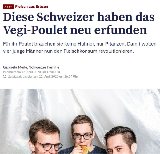 Thuner Tagblatt - These Swiss have reinvented the vegetarian chicken